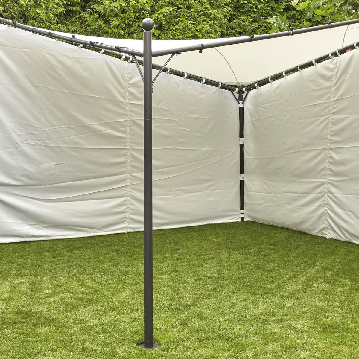 PAVILLON-SEITENTEIL   - Weiß, KONVENTIONELL, Textil (400/256cm) - Siena Garden