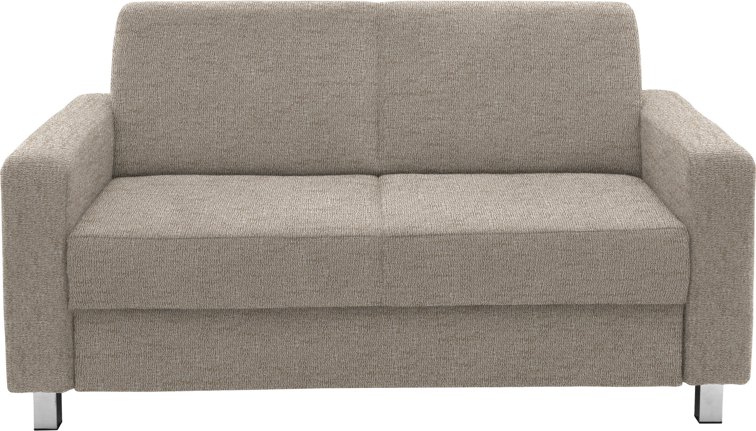 2-SITZER-SOFA in Flachgewebe Beige  - Chromfarben/Beige, Design, Textil/Metall (158/83/85cm) - Xora
