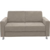2-SITZER-SOFA in Flachgewebe Beige  - Chromfarben/Beige, Design, Textil/Metall (158/83/85cm) - Xora