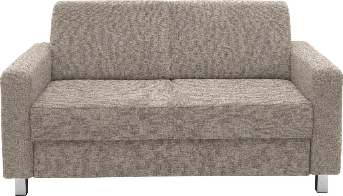 2-SITZER-SOFA in Flachgewebe Beige  - Chromfarben/Beige, Design, Textil/Metall (158/83/85cm) - Xora