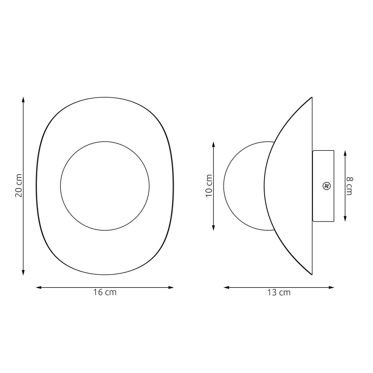 WANDLEUCHTE  16/13/20 cm    - Beige, Design, Glas/Metall (16/13/20cm)