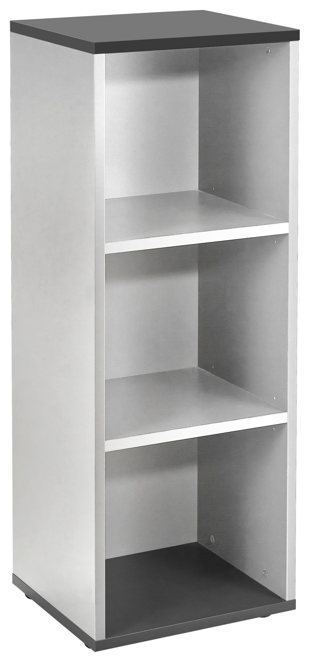 AKTENREGAL Graphitfarben, Hellgrau  - Hellgrau/Schwarz, MODERN, Holzwerkstoff/Kunststoff (45/120/40cm) - Novel