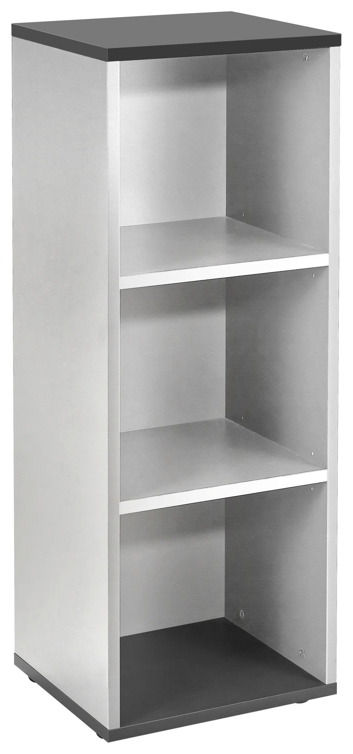 AKTENREGAL Graphitfarben, Hellgrau  - Hellgrau/Schwarz, MODERN, Holzwerkstoff/Kunststoff (45/120/40cm) - Novel