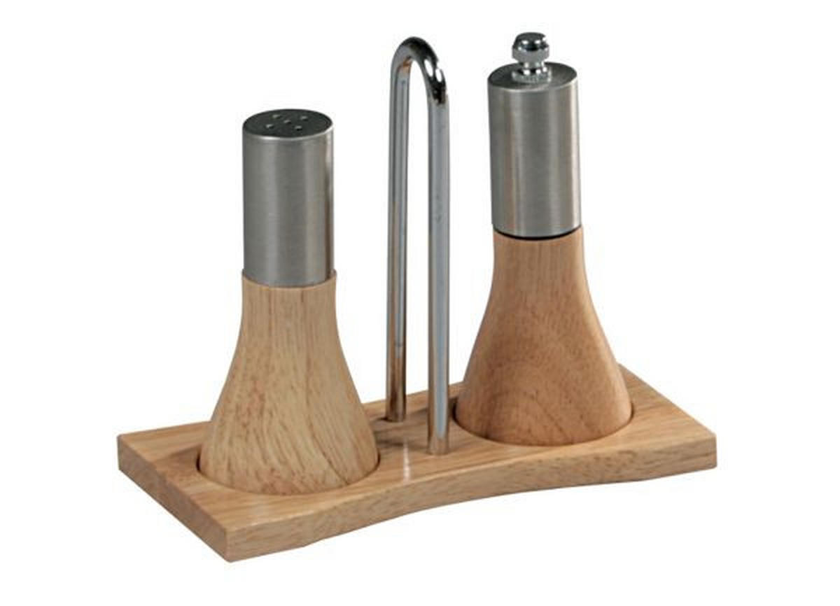 SLÁNKA A PEPŘENKA - přírodní barvy, Konvenční, kov/dřevo (5.7/15cm) - Kesper