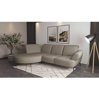 ECKSOFA DANCE E Taupe Flachgewebe  - Taupe/Schwarz, MODERN, Textil/Metall (208/313cm) - Sit & More