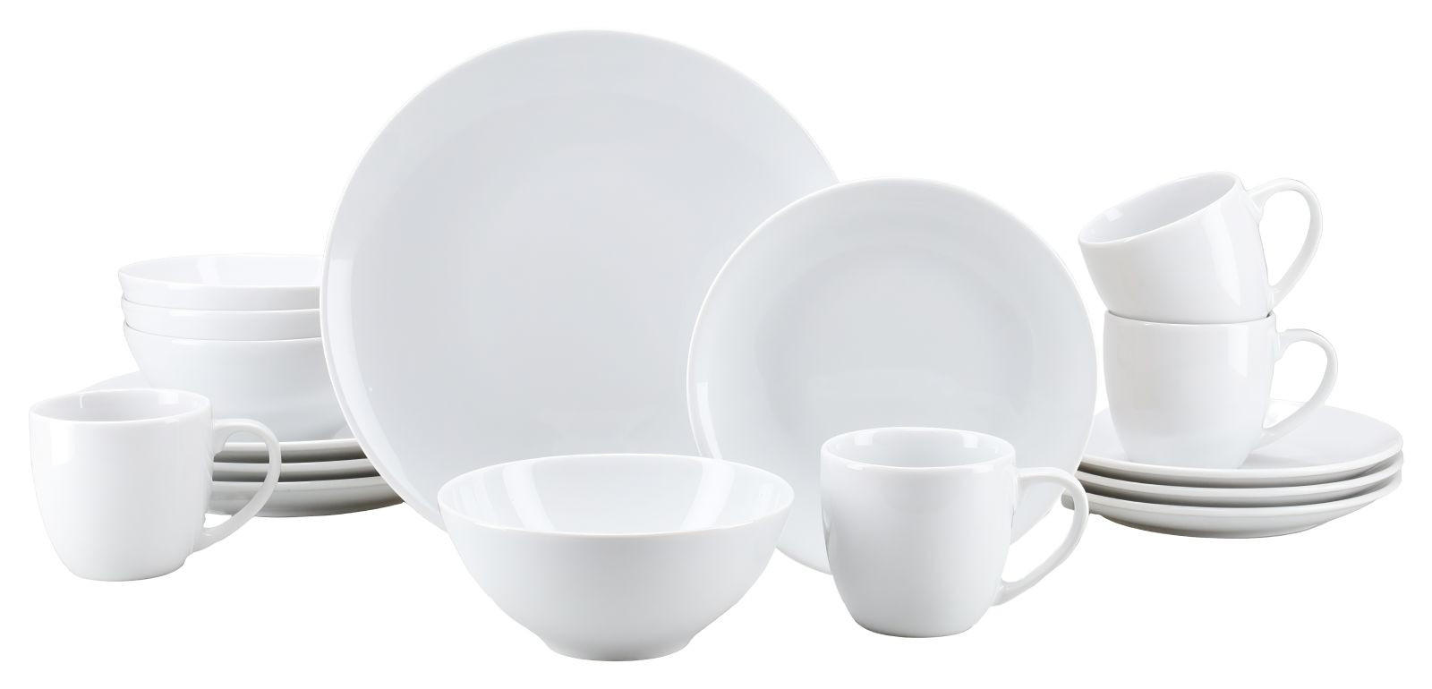 KOMBISERVICE Bistrot Weiss 16-teilig  - Weiß, Basics, Keramik - Creatable
