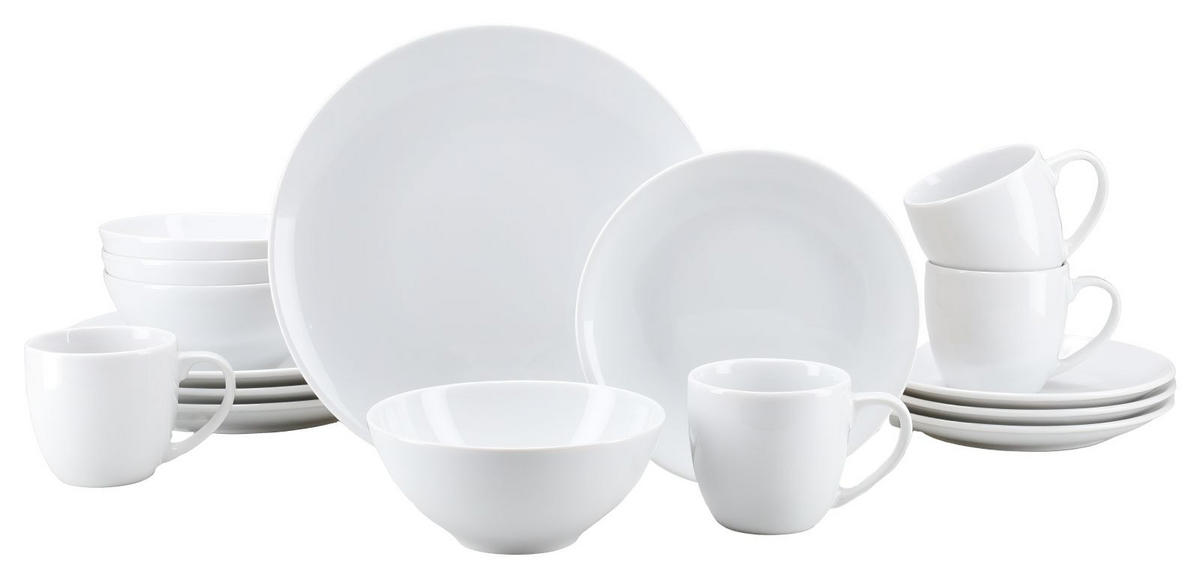 KOMBISERVICE Bistrot Weiss 16-teilig  - Weiß, Basics, Keramik - Creatable