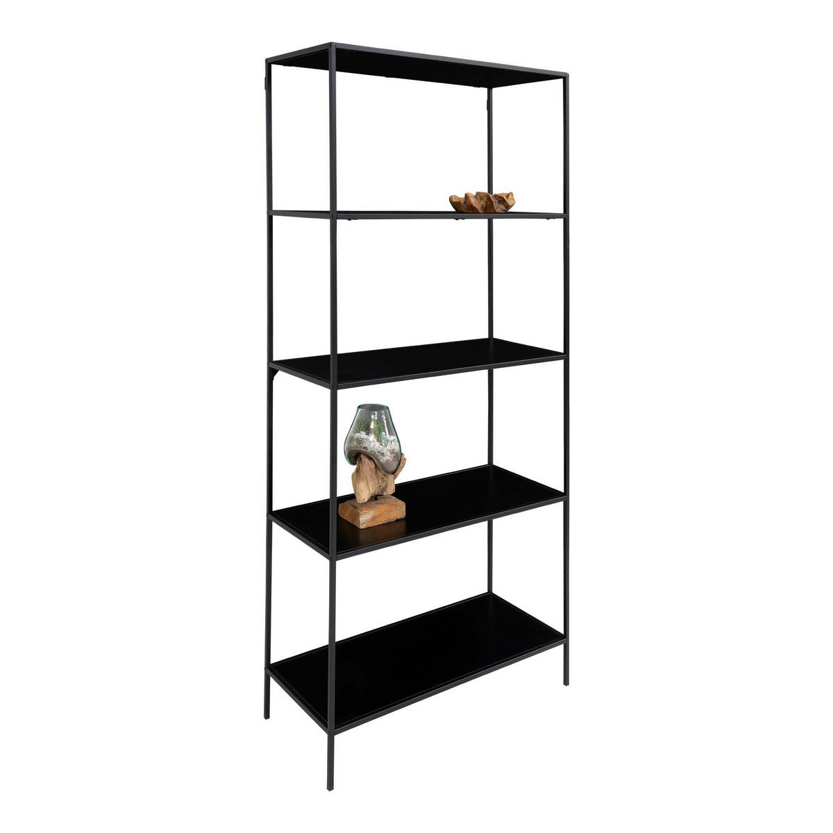 REGAL Schwarz  - Schwarz, Design, Holzwerkstoff/Metall (80/170/36cm) - MID.YOU