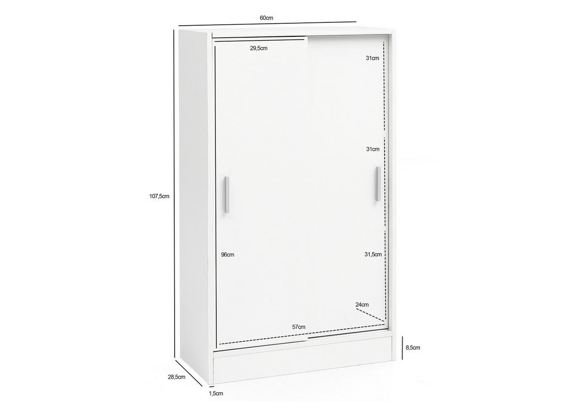 AKTENSCHRANK 60/107,5/28,5 cm  - Konventionell, Holzwerkstoff (60/107,5/28,5cm) - MID.YOU