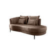 OTTOMANE in Velours Hellbraun  - Hellbraun/Schwarz, Modern, Textil/Metall (211/85/101cm) - Livetastic