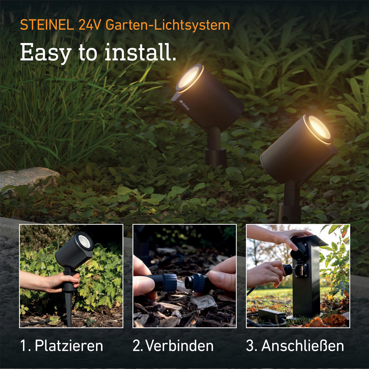 AUSSENLEUCHTE 24V Garten-Lichtsystem 11,8/36,9/6,9 cm  - Anthrazit, Trend, Metall (11,8/36,9/6,9cm) - Steinel