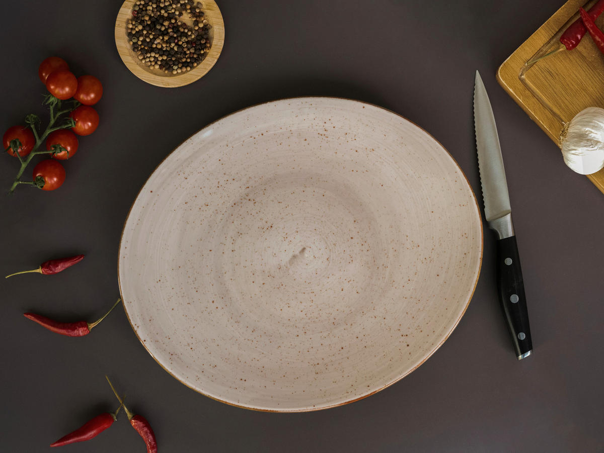 STEAKTELLERSET Vintage Nature Schlamm 4-teilig  - Schlammfarben, Basics, Keramik - Creatable