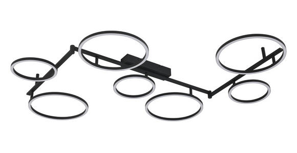 LED-DECKENLEUCHTE 118/127/12 cm  - Schwarz, Design, Kunststoff/Metall (118/127/12cm) - Novel