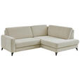 ECKSOFA Beige Chenille  - Beige/Schwarz, Design, Textil/Metall (239/182cm) - Valnatura