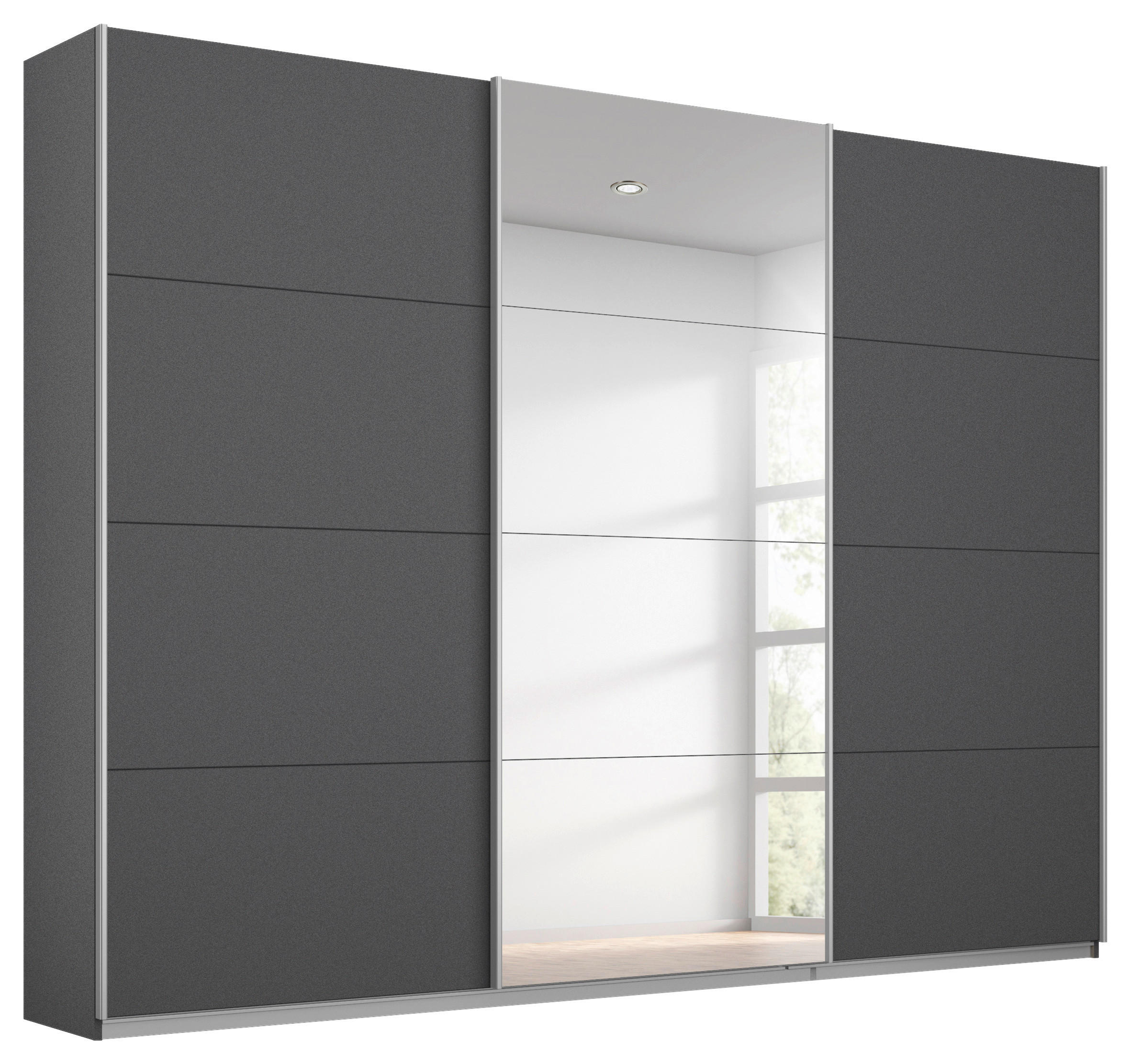 SCHWEBETÜRENSCHRANK 271/229/62 cm,  in Grau, 3 Tür(en)  - Alufarben/Grau, MODERN, Holzwerkstoff/Metall (271/229/62cm) - Luca Bessoni