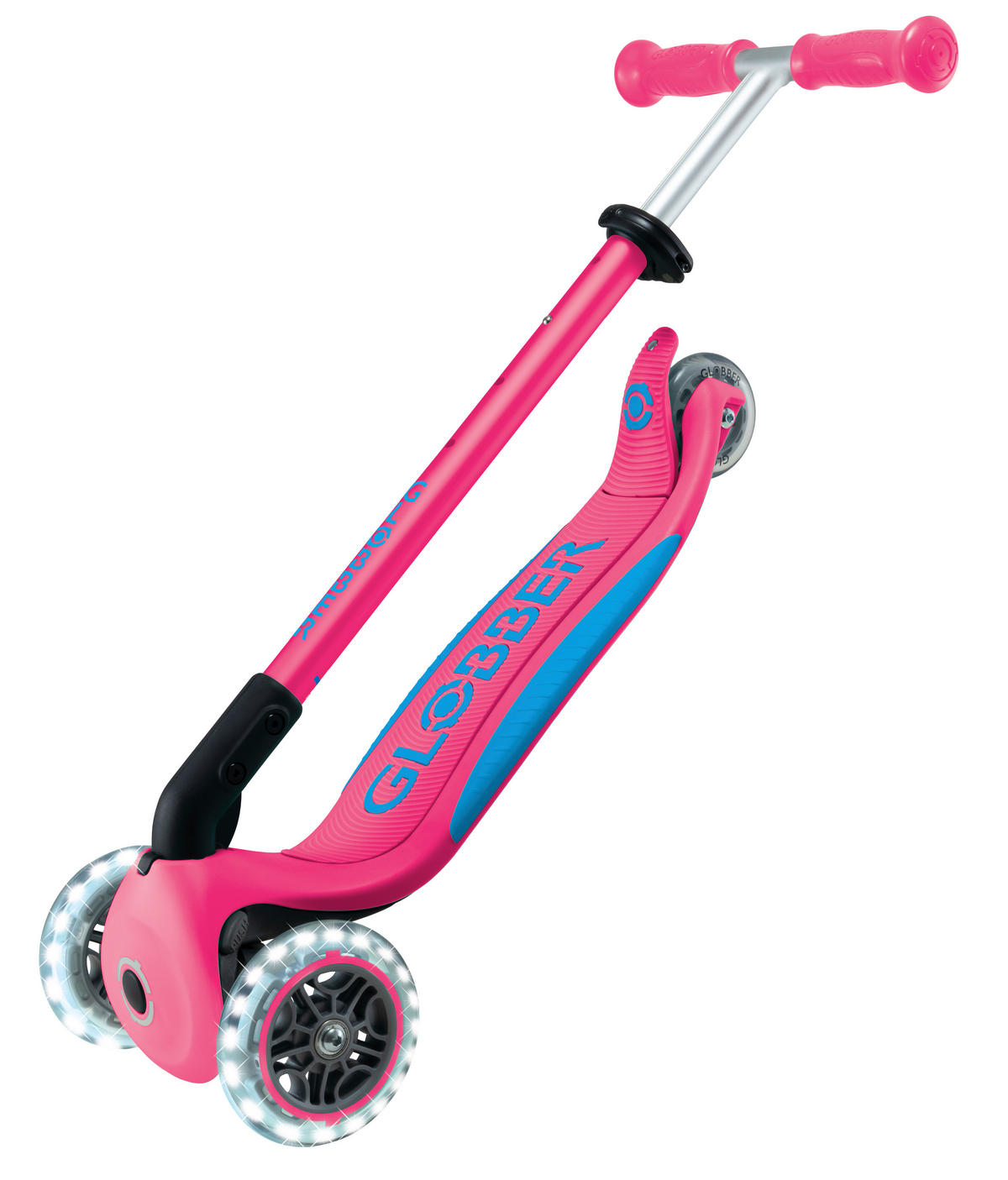 KINDERSCOOTER ELITE LIGHTS  - Fuchsia, Basics, Kunststoff (57.5/28/82.5cm) - GLOBBER