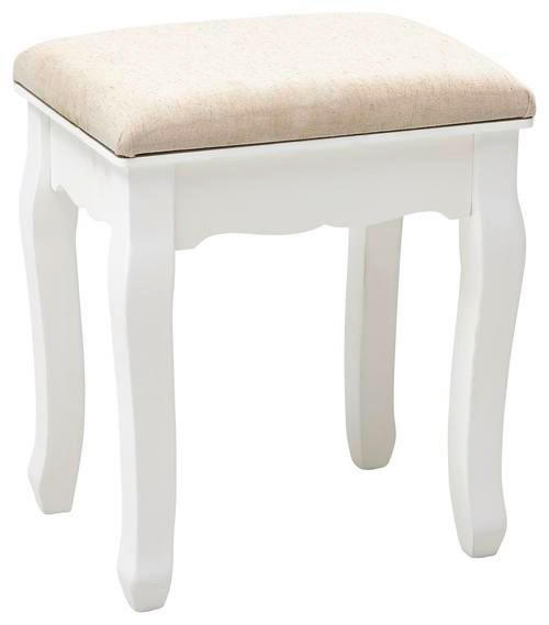 HOCKER Linon Kiefer Weiß, Hellgrau  - Hellgrau/Weiß, LIFESTYLE, Holz/Textil (37/42/27cm) - Landscape