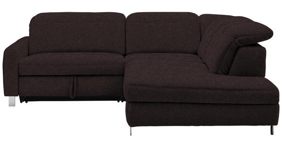 WOHNLANDSCHAFT in Textil Braun - Chromfarben/Braun, Design, Textil/Metall (251/221cm) - Dieter Knoll