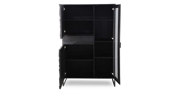 HIGHBOARD Schwarz  95/148/40 cm  - Schwarz, Trend, Glas/Holz (95/148/40cm) - Ambia Home