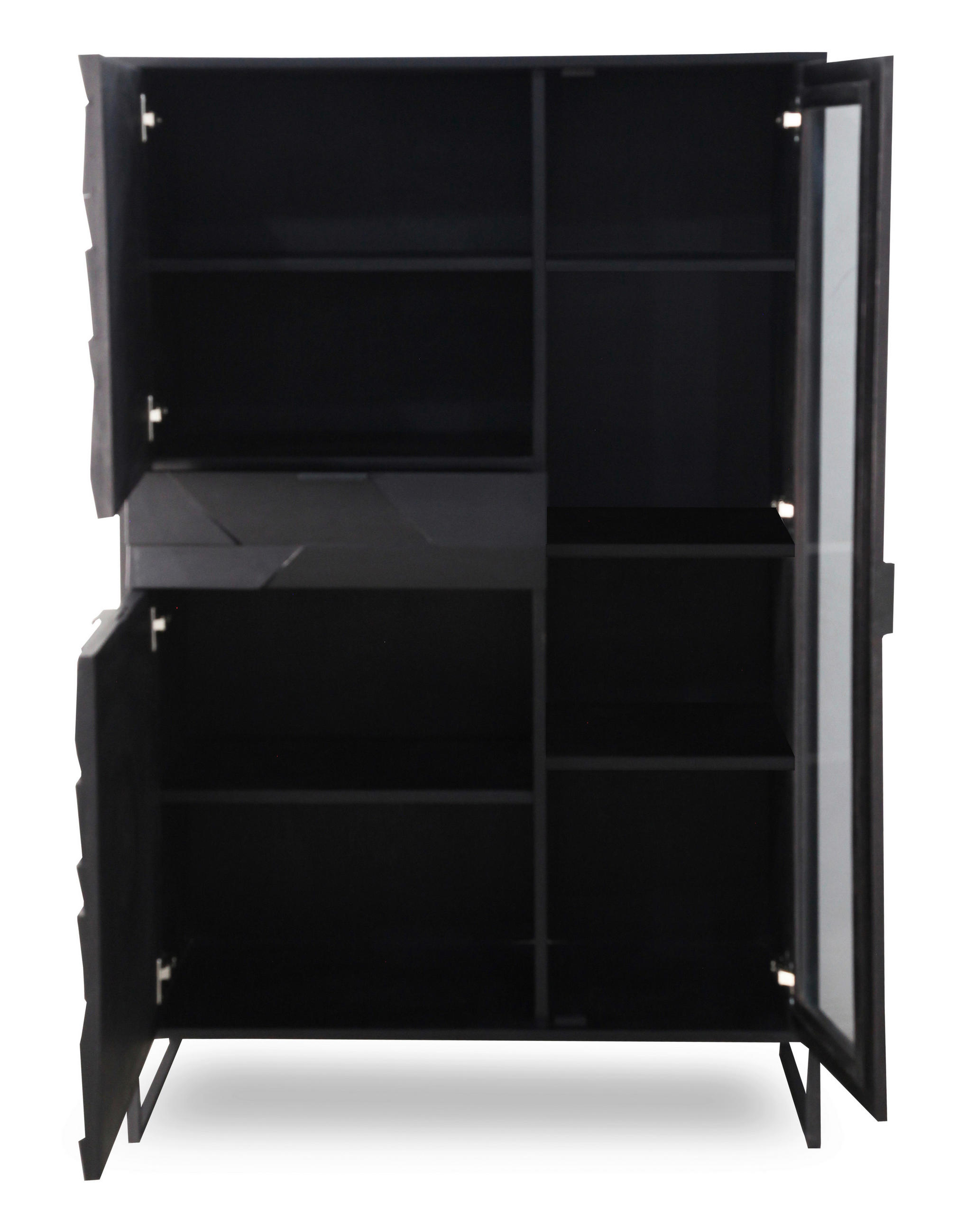 HIGHBOARD Schwarz  95/148/40 cm  - Schwarz, Trend, Glas/Holz (95/148/40cm) - Ambia Home