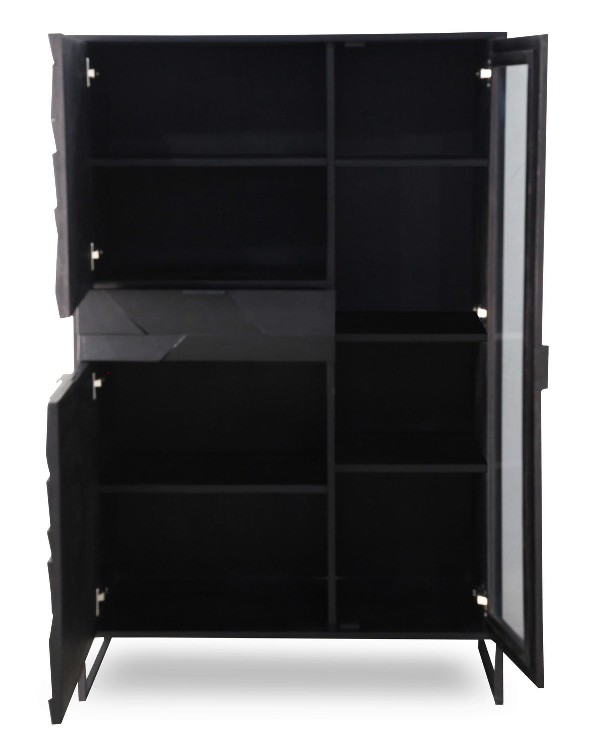 HIGHBOARD  in 95/148/40 cm  - Schwarz, Trend, Holz/Metall (95/148/40cm) - Ambia Home