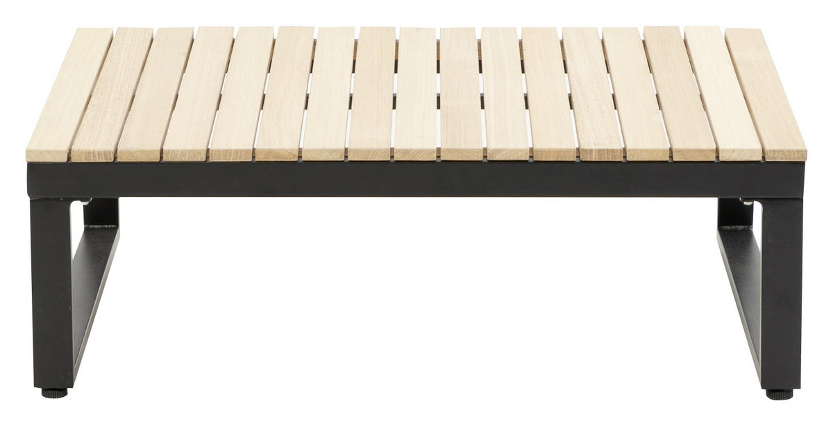LOUNGEGARNITUR Akazie massiv, Hartholz Aluminium  - Anthrazit/Braun, MODERN, Holz/Textil (178/68/228,5cm) - Gardenson