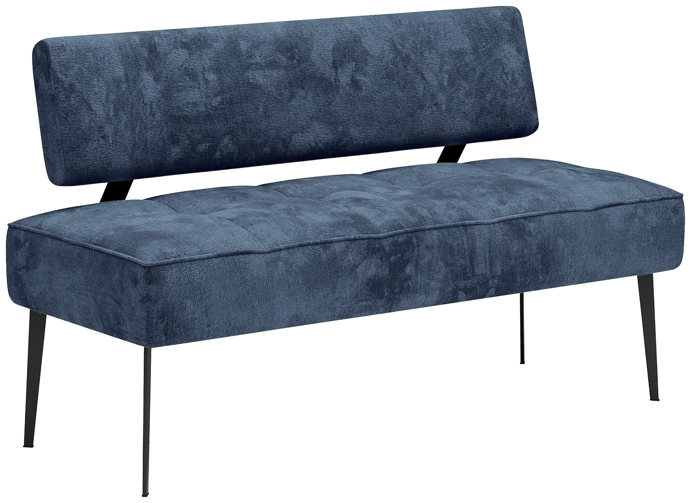 SITZBANK 162/90/65 cm Webstoff Dunkelblau Metall  - Schwarz/Dunkelblau, MODERN, Textil/Metall (162/90/65cm) - Welnova