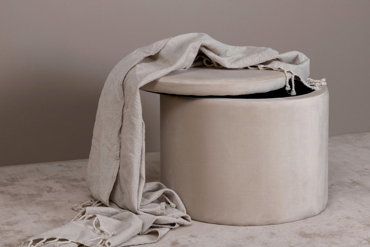SITTPUFF i  - beige, Design, textil/plast (51/43/51cm) - Livetastic