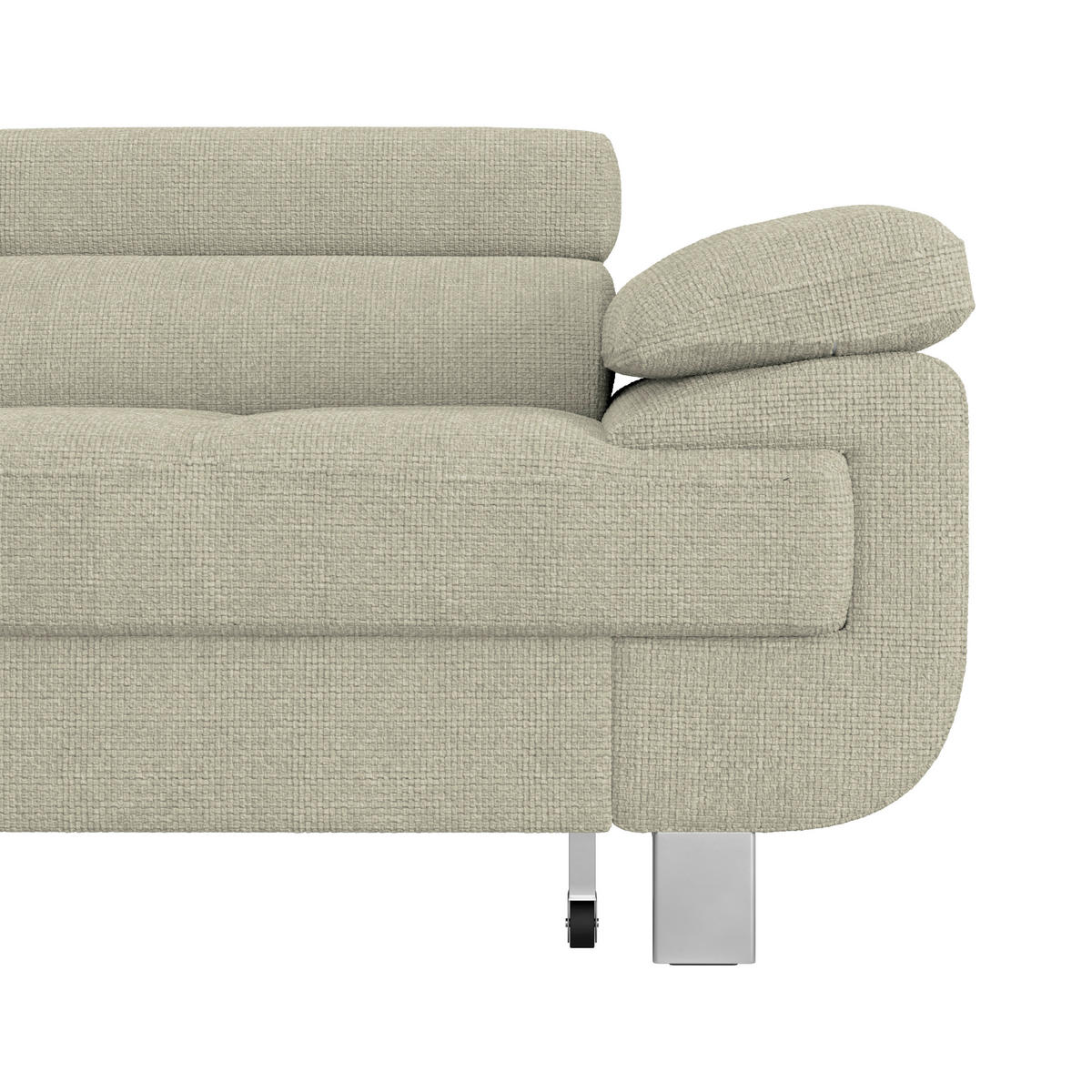 ECKSOFA Sandfarben Drell  - Sandfarben, MODERN, Textil/Metall (230/270cm) - MID.YOU