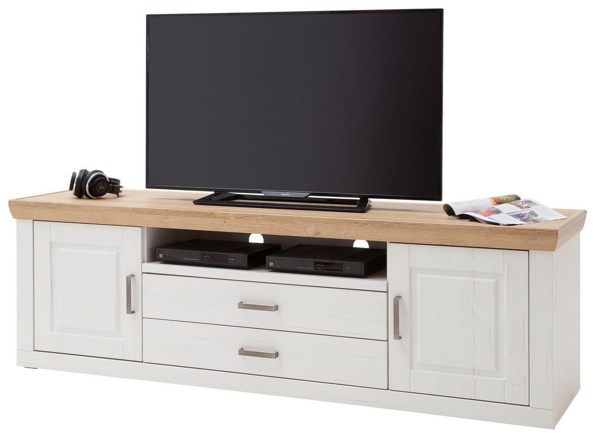 TV-ELEMENT - Eichefarben/Schwarz, LIFESTYLE, Holzwerkstoff/Metall (198/63/52cm) - Landscape