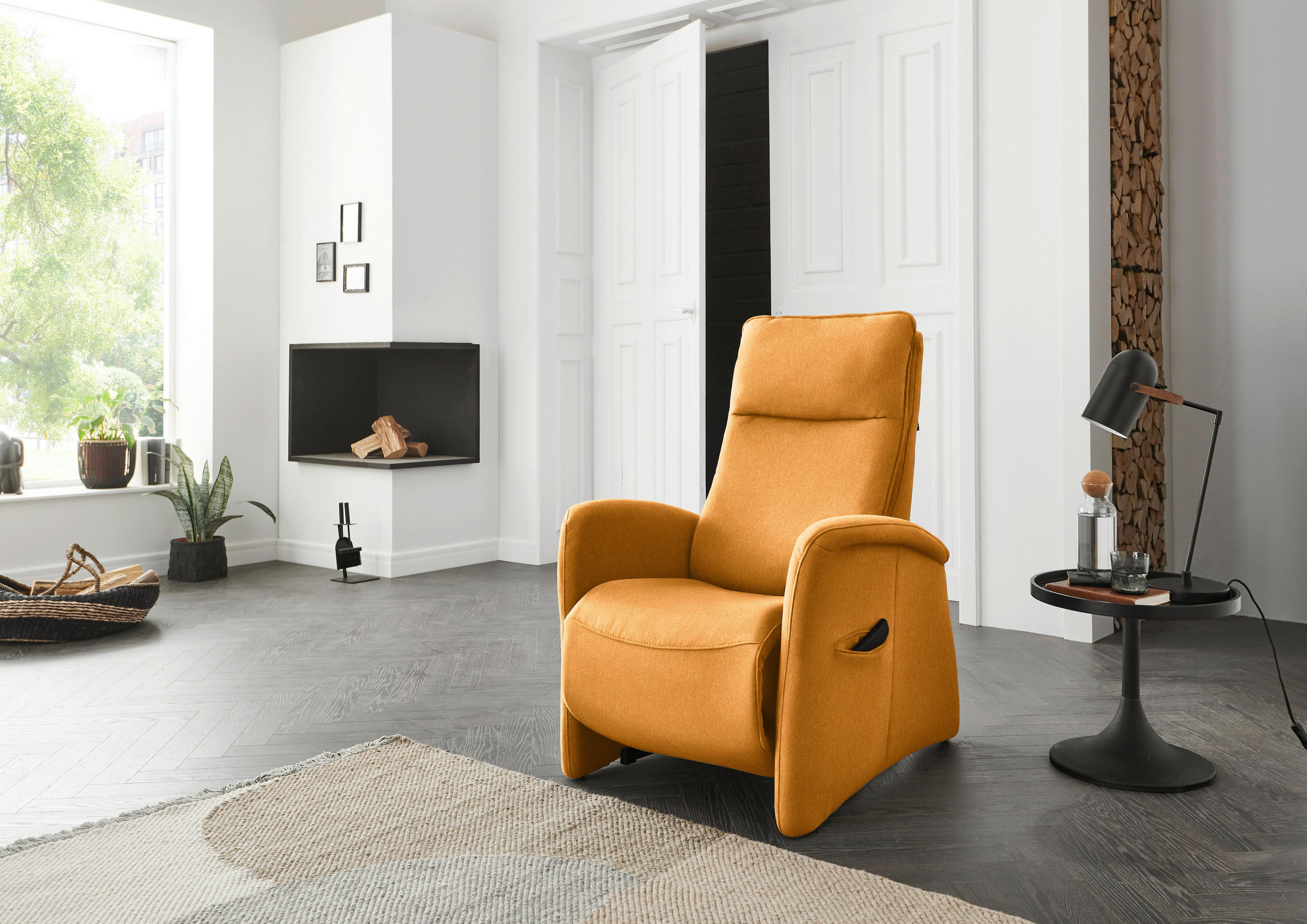 FERNSEHSESSEL in Chenille Currygelb  - Currygelb, Konventionell, Kunststoff/Textil (79-83/108/87cm) - Valdera
