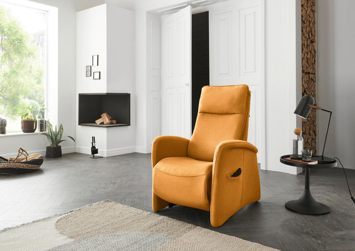 FERNSEHSESSEL in Chenille Currygelb  - Currygelb, Konventionell, Kunststoff/Textil (79-83/108/87cm) - Valdera