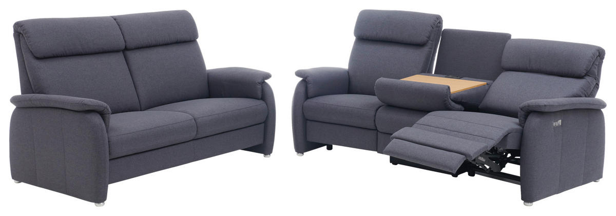 TRAPEZSOFA Flachgewebe Anthrazit  - Anthrazit, KONVENTIONELL, Textil (222/107/102cm) - Pure Home Comfort