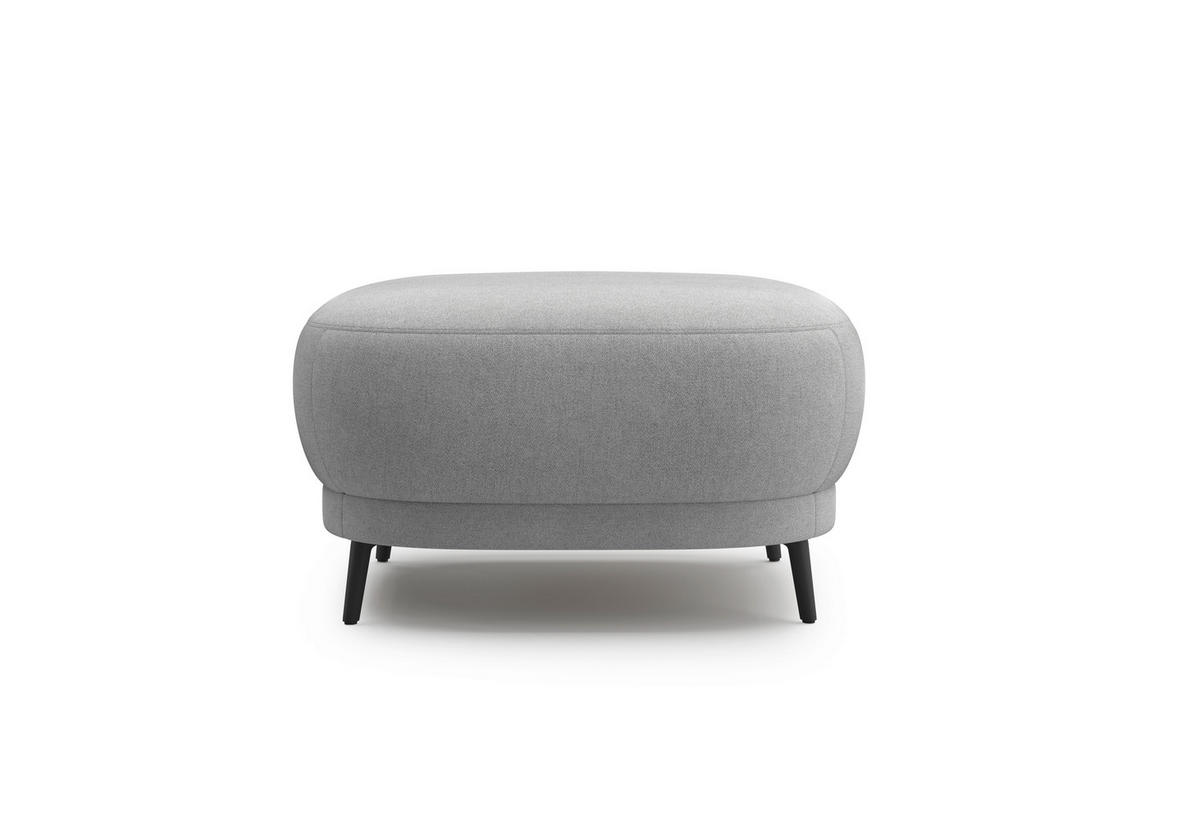 HOCKER in Textil Grau  - Schwarz/Grau, MODERN, Textil/Metall (90/49/90cm) - Sit & More