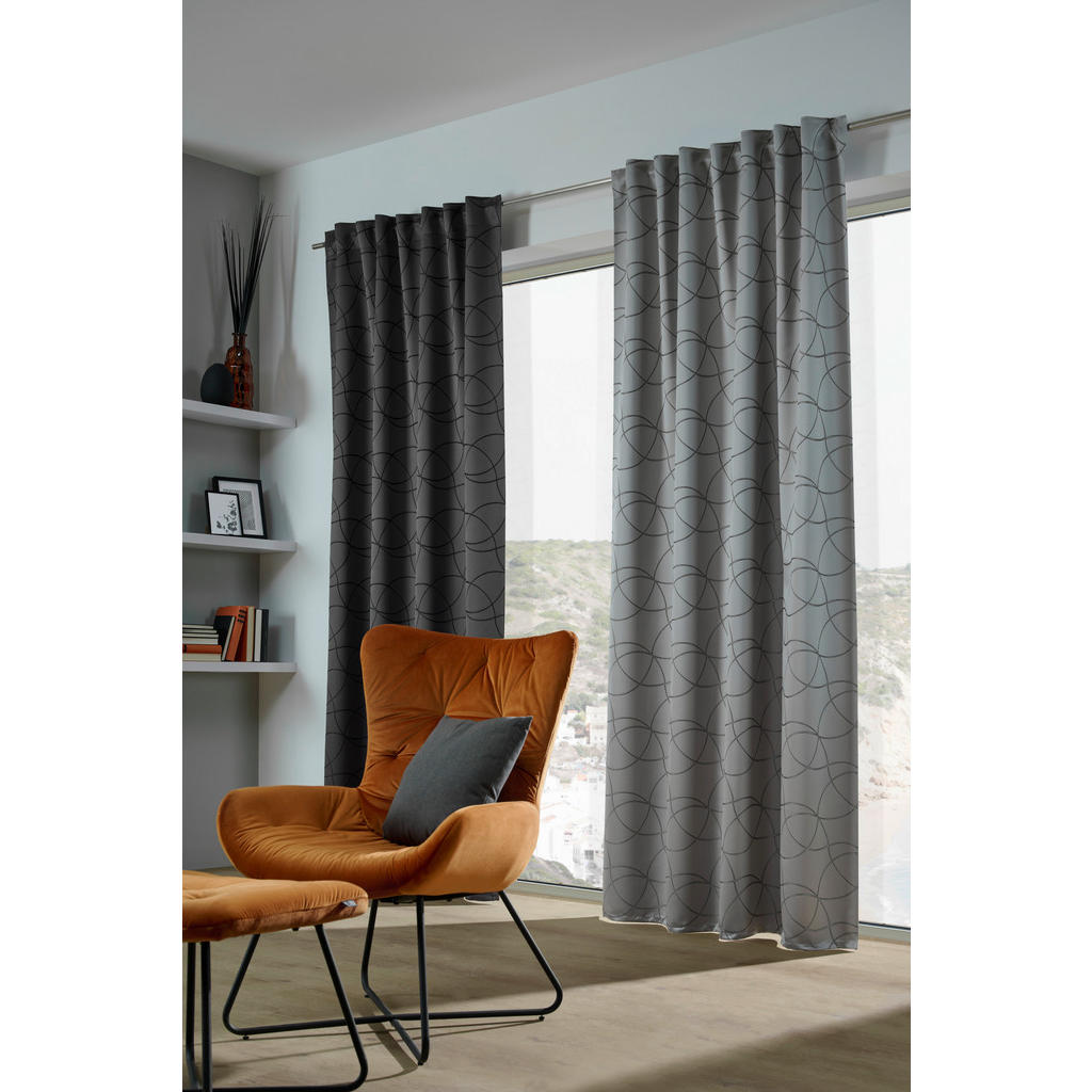 Thumbnail - Dieter Knoll Fertigvorhang, Silber, Textil, 140x245 cm, Oeko-Tex® Standard 100, mit Kombiband, Wohntextilien, Gardinen &...