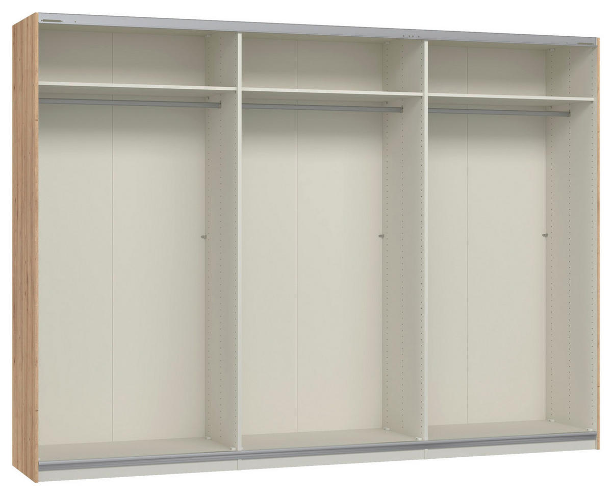 SCHWEBETÜRENSCHRANK 303/220/65 cm 3-türig Kaschmir, Eiche Artisan  - Hellbraun/Kaschmir, Design, Holzwerkstoff/Metall (303/220/65cm) - Jutzler