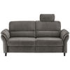3-SITZER-SOFA in Mikrofaser Graubraun  - Graubraun/Schwarz, Modern, Holz/Textil (192/90/89cm) - Livetastic