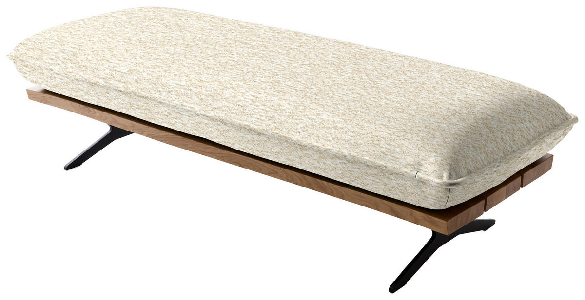 ECKSOFA  in Chenille, Flachgewebe Beige, Wildeiche  284/161 cm  - Wildeiche/Beige, Design, Holz/Textil (284/161cm) - Koinor
