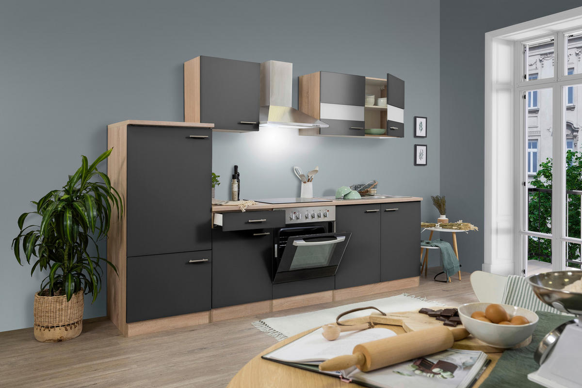 MODULKÖK UTAN VITVAROR 270 cm   i grå  - silver/grå, Basics, metall/trämaterial (270cm) - Respekta