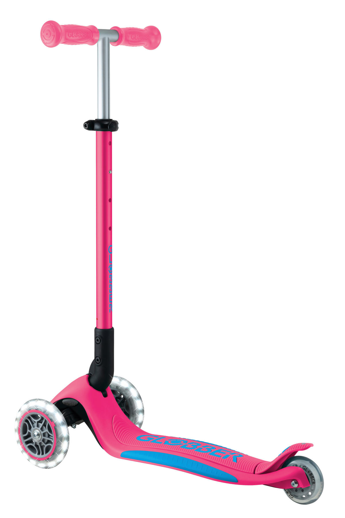KINDERSCOOTER ELITE LIGHTS  - Fuchsia, Basics, Kunststoff (57.5/28/82.5cm) - GLOBBER