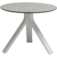 GARTENBEISTELLTISCH 55/55/43 cm Metall rund  - Hellgrau/Weiß, Design, Kunststoff/Metall (55/55/43cm) - Stern