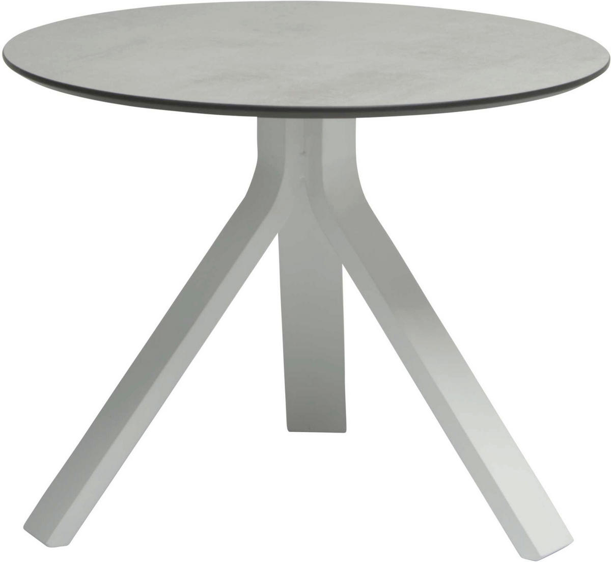 GARTENBEISTELLTISCH 55/55/43 cm Metall rund  - Hellgrau/Weiß, Design, Kunststoff/Metall (55/55/43cm) - Stern