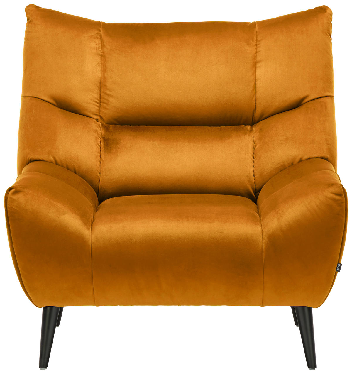 SESSEL in Mikrofaser Currygelb  - Currygelb/Schwarz, Design, Textil/Metall (100/104/99cm) - Xora