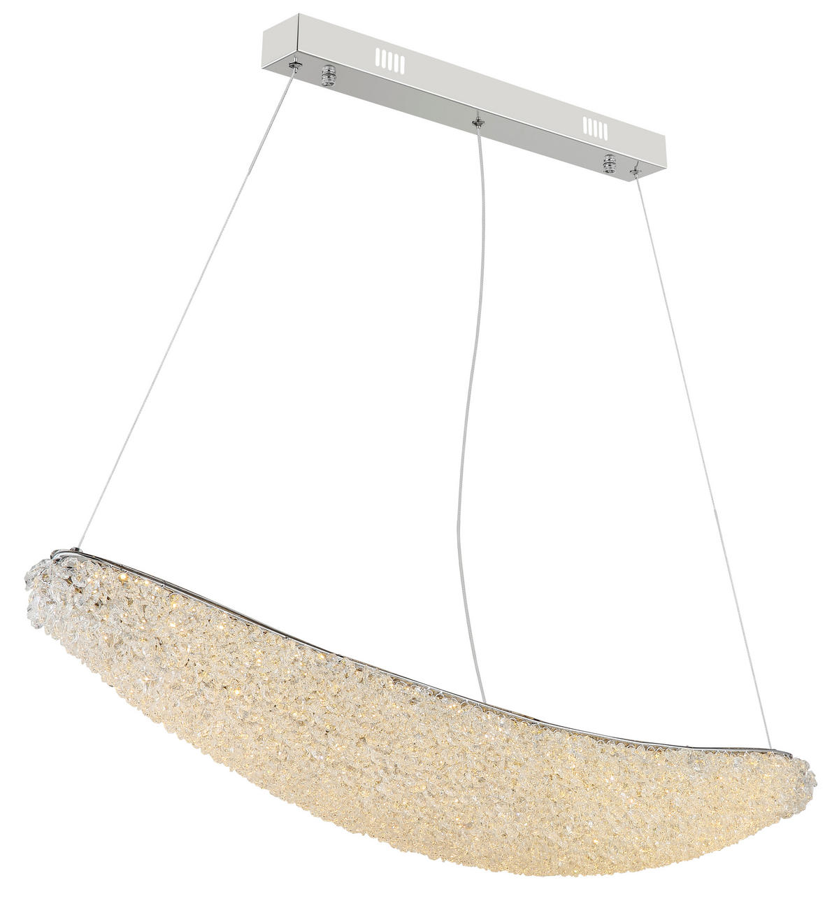 LED-HÄNGELEUCHTE Kristalla 105/19/120 cm  - Klar/Chromfarben, Design, Glas/Metall (105/19/120cm) - Globo