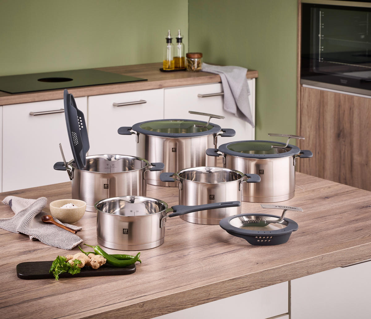 KOCHTOPFSET ZWILLING SIMPLIFY 5-teilig  - Edelstahlfarben, Glas/Metall - Zwilling