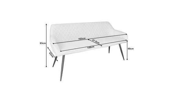 SITZBANK 163/83/63 cm Samt Beige, Schwarz  - Beige/Schwarz, Design, Textil/Metall (163/83/63cm) - Novel