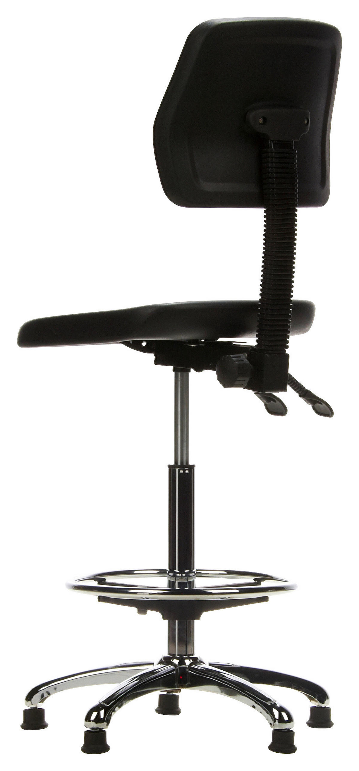 KONTORSPALL  svart, kromfärg  - kromfärg/svart, Modern, metall/plast (42/129/40cm) - MID.YOU