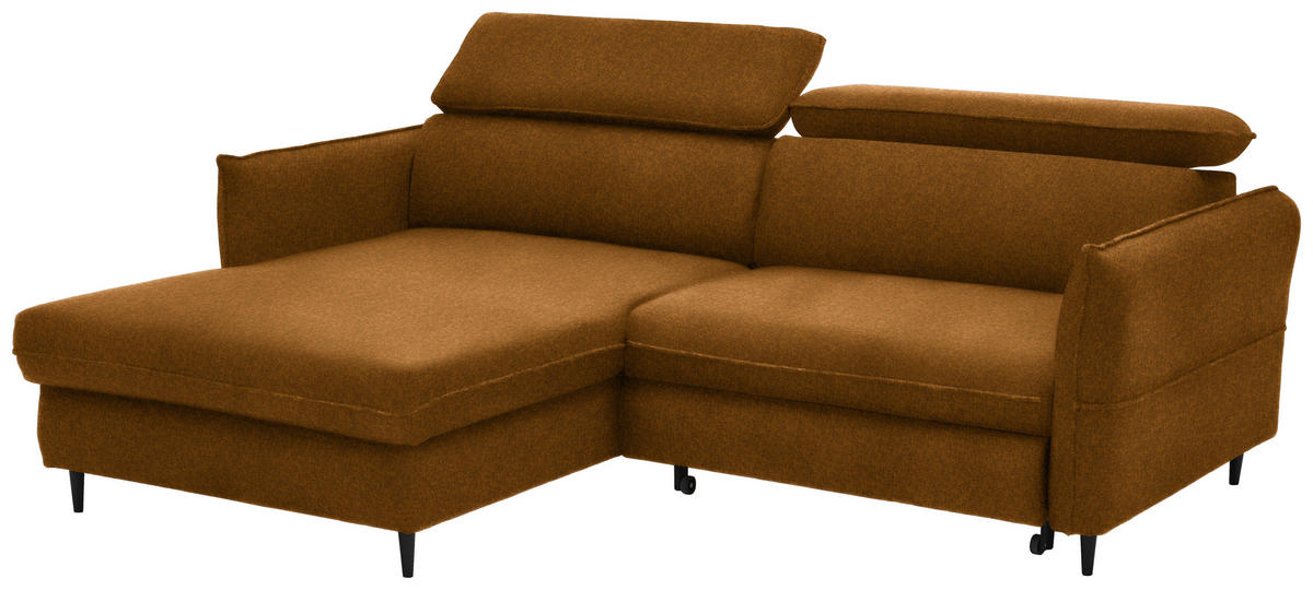 HÖRNSOFFA i sammet currygul, gul, orange  - orange/currygul, Design, trä/textil (185/232cm) - Livetastic