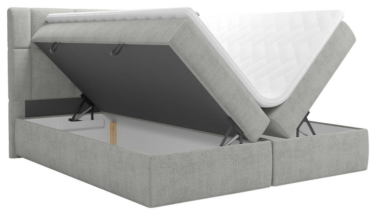 BOXBETT 180/200 cm  in Hellgrau  - Hellgrau/Schwarz, MODERN, Holz/Holzwerkstoff (180/200cm) - Boxxx