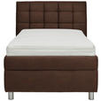 POLSTERBETT Matratze, Lattenrost Braun 100/200 cm  - Silberfarben/Weiß, KONVENTIONELL, Holz/Textil (100/200cm) - Esposa